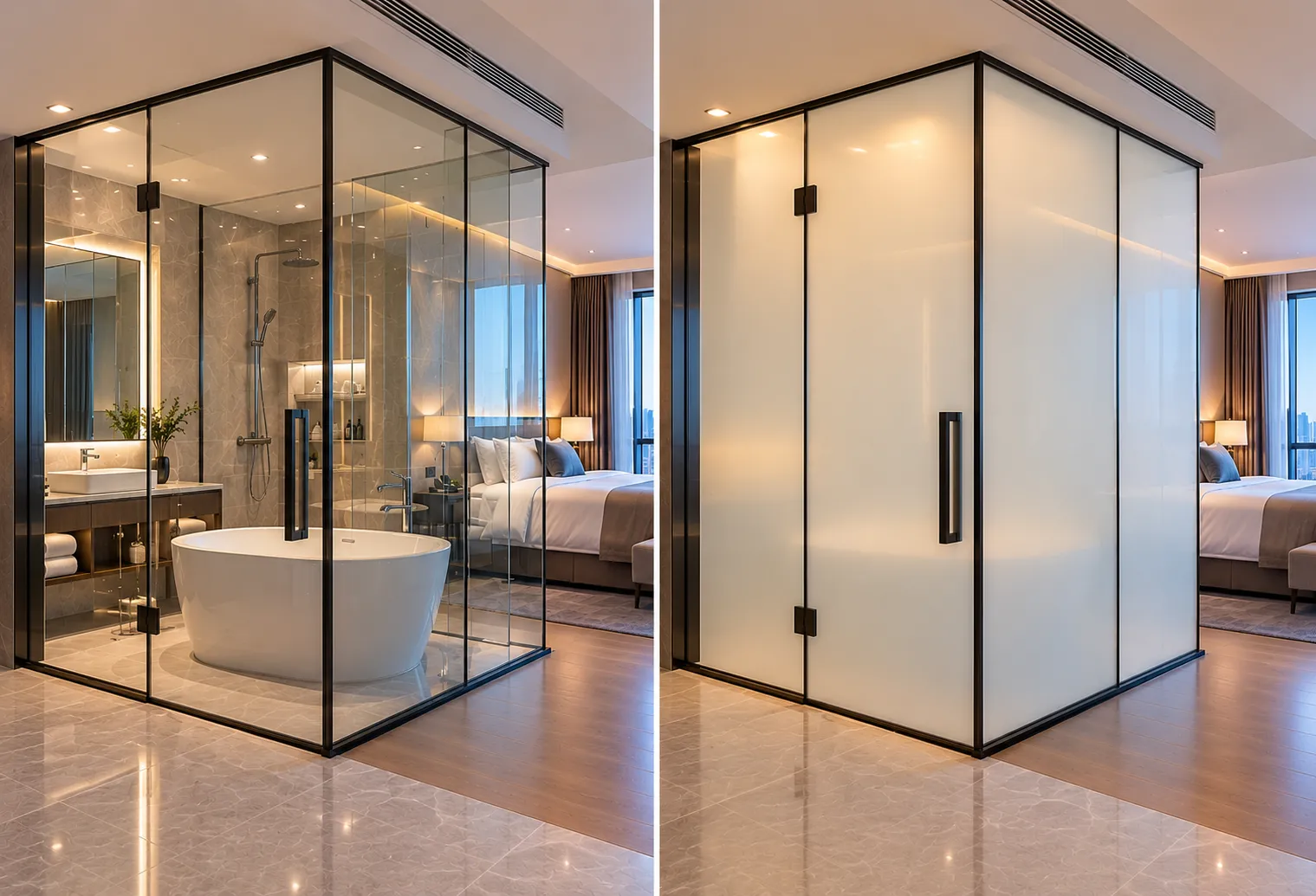PDLC Smart Glass for Bathroom Privacy