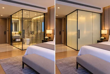 PNLC Smart Glass for Hotel Bathroom Privacy