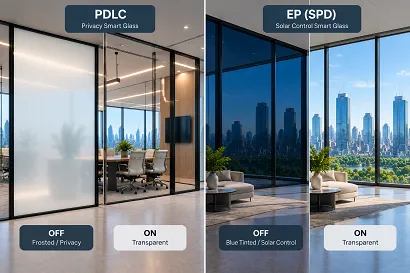PDLC vs. EP (SPD) Smart Glass: Privacy vs. Solar Control